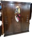 Modern New Design Canadian Oak Biniar 3 Part Almirah with Mirror. 