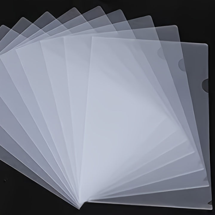 Pvc Lock Folder 50-Pack PVC Waterproof L-Shaped Plastic Folders, A4 Document Holders ...
