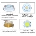 Mini 12V Adjustable Drive Free LED Spotlight Downlights Ceiling Light Down Lights Showcase Cabinet Recessed Lighting White Body. 
