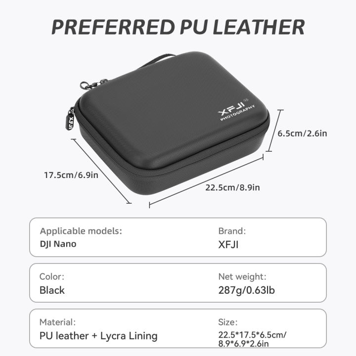 XFJI%20Carrying%20Case%20Compatible%20With%20%20Osmo%20Nano%20Combo%20Camera%20Accessories%20PU%20Leather%20Shoulder%20Bag%20Travel%20Pouch%20Organizer%20-%20Image%206