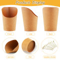 50Pcs French Fries Holder Disposable Kraft Paper French Fry Cup Charcuterie Cup Snack Dessert Potato Chips Box Party Supplies. 