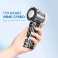 TINSOL Mecha Transparent Mini Electric Fan 3000mAh with LCD Display, 100 Speed Adjustments, USB Portable Outdoor Turbo Fan.