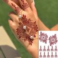 Waterproof Henna Tattoo Stickers for Women Flower Instant Fake Tattoo for Hand Temporary Tattoos for Wedding Party Festival. 