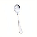 1pc Serving Spoon, Slotted Spoon, Stainless Steel Buffet Restaurant Dinner Spoon, Party Banquet Dining Utensils, Silvery.