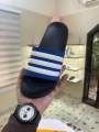 ADILETTE AQUA SLIDES BLUE STRIPS FOR MEN WOMEN.