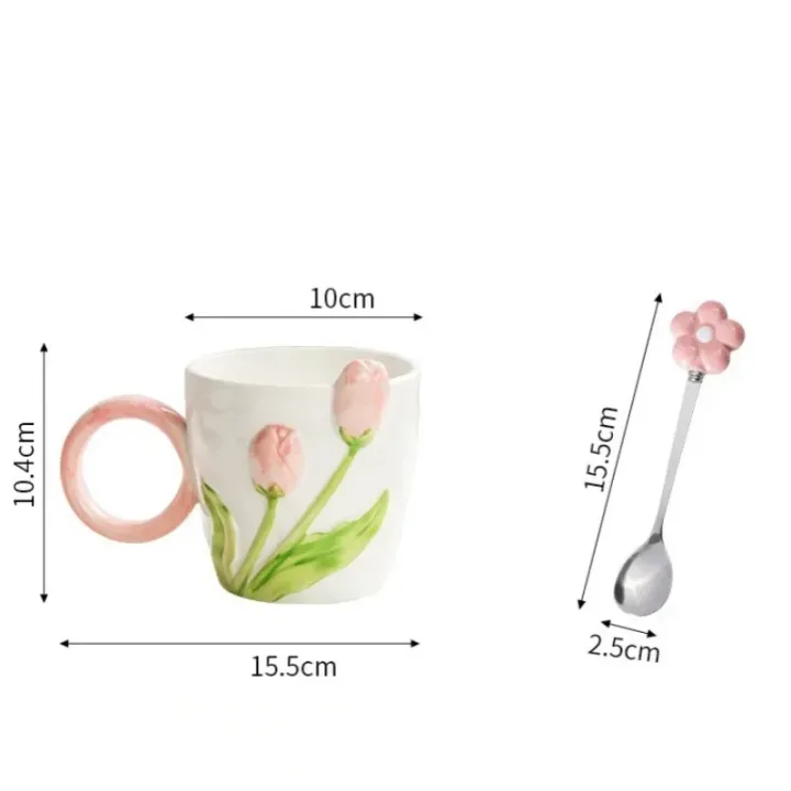 500ml%203D%20Tulip%20Pattern%20Ceramics%20Mug%20with%20Spoon%20Hand%20Carved%20Comfortable%20handle%20Coffee%20Cup%20Breakfast%20Milk%20oatmeal%20cup%20Girl%20Gift%20-%20Image%206