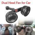 USB Charge Dual Head Fan Car Seat Back Cooling Fan Summer 360 Degree Rotation Auto Headrest Ventilation Fan Neck Cooler.