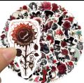 10/50PCS Rose & skull Stickers For Scrapbook Stationery Laptop Scrapbooking Material Craft Supplies Aesthetic Sticker. 