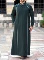 BLACK Simple Qatari Thobe for Men.