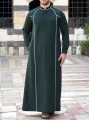 BLACK Simple Qatari Thobe for Men. 