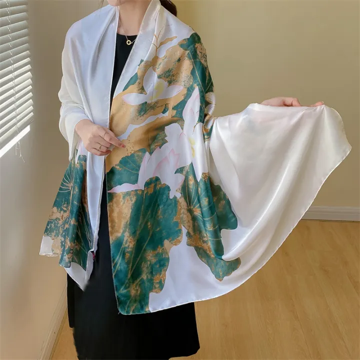 Design%20Satin%20Silk%20Shawl%20Hijab%20Scarf%20Women%20Fashion%20Summer%20Sunscreen%20Beach%20Stole%20Wraps%20Bufanda%20Female%20Headkerchief%20Echarpe%20New%20-%20Image%204