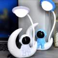 Usb Rechargeable Astronaut Moon Night Light Decoration Astronaut Eye Protection Led Desk Lamp for Kids Bedside Gift. 