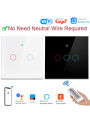 Smart Light Switch WiFi Touch Sensor Switch work with Tuya Smart Life App Control No Neutral Wire 220V For Alexa  Home. 