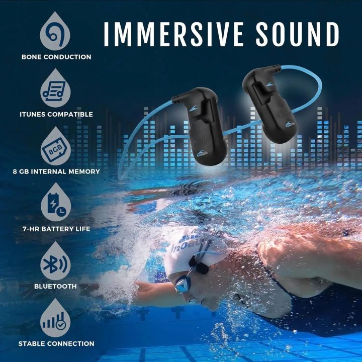H2O Audio Sonar IPX8 - Bluetooth Bone Conduction headphones