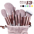 13 Pcs Makeup Brush Set with Soft Hair, Professional Cosmetic Brushes for Loose Powder, Eyeshadow, Foundation & Face Makeup, Beauty Makeup Tools Kit for Women, Smooth Blending Brushes Set for Daily & Professional Use. 