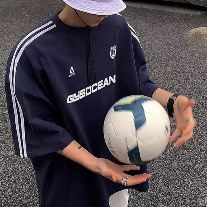 Proman-men's%20sports%20short%20sleeve%20T-shirt%20loose%20American%20street%20style%20short%20sleeve%20casual%20sports%20style%20tee%20-%20Image%204