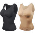 Women Tummy Control Shapewear Classic 2-IN-1 with Padded Bra High Elastic Vest Body Shaper Slim Up Lift Corset Cami Tank Tops. 