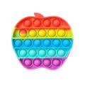 Apple shape Push Pop Bubble Fidget Spinner Pop It Silicone Toy - 5 inches - Rainbow. 