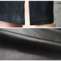 Women PU Leather Midi Skirt Autumn Winter Ladies Package Hip Front or Back Slit Pencil Skirt.