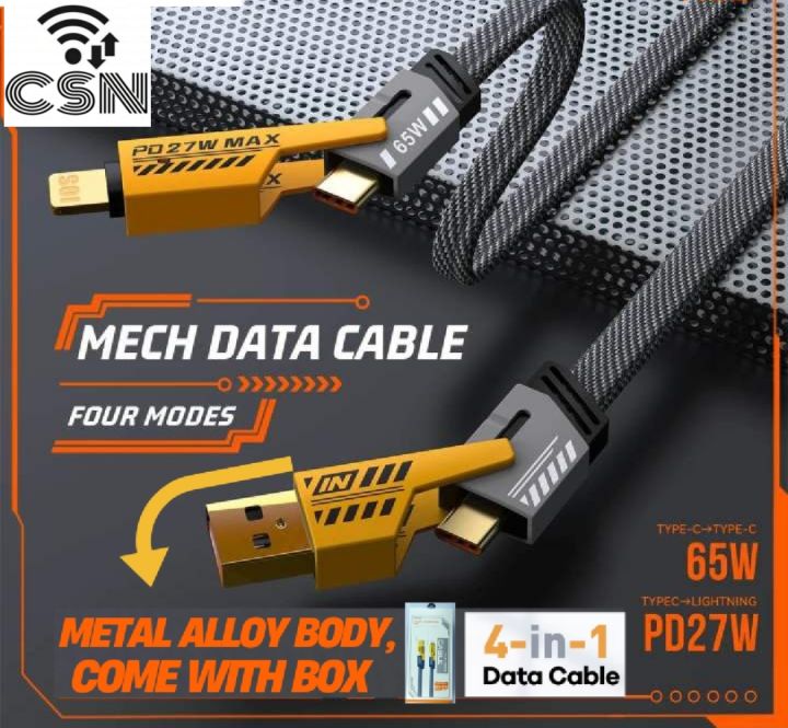 Csn 4 in 1 Fast Data Cable PD Usb Type C Lighting 65W Original | Daraz ...