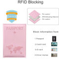 PU Leather Passport Cover For Men & Women Organizer - Protective Card Holder ID Document Covers World Map Travel Passport Case. 
