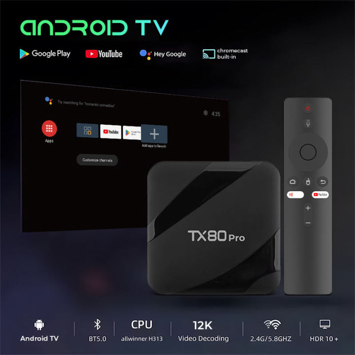 TX80 Pro Google Assistant Android TV Box – 1GB RAM | 256GB ROM ...
