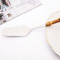 1Pcs Bamboo Handle Stainless Steel Cake Knife Shovel Bread Knife Cake Cutting Tools Pizza Cheese Steak Shovel Baking Utensils. 