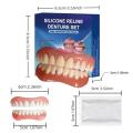 Silicone Denture Set Soft Smile Personal Care Products Natural Tooth Full Denture Set for Seniors Adults Men Women Eating.