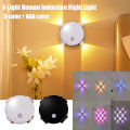 Smart RGB Gradient Night Light Magnetic Motion Sensor Rechargeable Wall Lamp for Bedroom Bathroom Closet Garden Home Decor. 