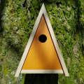 Triangle Wooden Bird House for Garden – Hanging Nesting Box for Small Birds. 