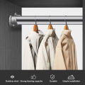 U Shaped Wardrobe Bracket Stainless Steel Closet Clothes Hanging Rod Holder Multipurpose Curtain Rod Support For Bathroom.