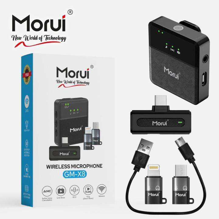 Morui wireless microphone GM-X8.        1 MIC with 2 connector