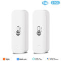 Smart Home Zigbee WIFI Wireless Smart Hygrometer Thermometer Sensor Detector Alarm Compatible Tuya  Home Alexa. 