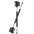 Eyebrow Eyelash Shaper Eyelash Comb Double Head Brush Makeup Grooming Tool Cosmetic With 3 Different Spoolie Brushes For Separating Lashes, Eliminating Mascara Clumps, Grooming Brows. 