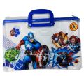 Beautiful Printed Transparent Handle File Bag / School & Office File Bag / Documents Carrier File Bag.