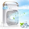 2 in 1 Air Conditioner Humidifier 3 Speed Air Cooling Fan Humidifies Portable Air Conditioner Fan SMILING SHARK Cooling Fan Mini Evaporative Air Cooler Water Fan with 5 Sprays, 7 Colors LED Personal AC USB Desk Fan for Office,Home Kitchen,Bedroom,Dorm. 