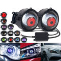 3-inch Devil's Eye Auto Accessories Headlight Led Lenses Retrofit Kits Assembly LED Car Dynamic Lights 12v with Remote Control.