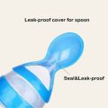 Dr Gym | Silicone Baby Feeding Bottle With Spoon | Food Supplement | Children Rice Paste Bottle | Cute Soft Non-Slip for Kids | DG 888 | Bottle 90 ml | BPA Free. 