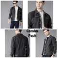 Men's 4picece Combo Pack Fashionable Denim Fabrics Jeans Jacket.