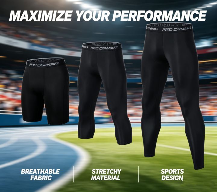 Mens Compression Pants Shaperwear Tights Cool Dry Leggings Sports Baselayer Running Athletic Workout Underwear Active Shorts