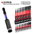 GEINXURN 1 In./2In Metric Hex Head Impact Tough Magnetic Bits Set, S2 Steel Hex Screwdriver Bit set with Base. 