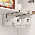 Under Cabinet Paper Towel Holder - No-Drill Sliding Tissue Rack for Kitchen - Durable Wall-Mounted Design. 