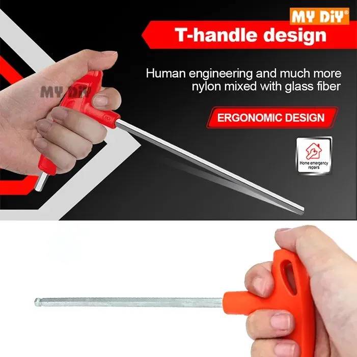 MYDIY-ANTON CRV 2 WAY T HANDLE ALLEY KEY HEX KEY & ALLEY KEY BALL POINT ALLEY KEY / Kunci Allen / 六角扳手