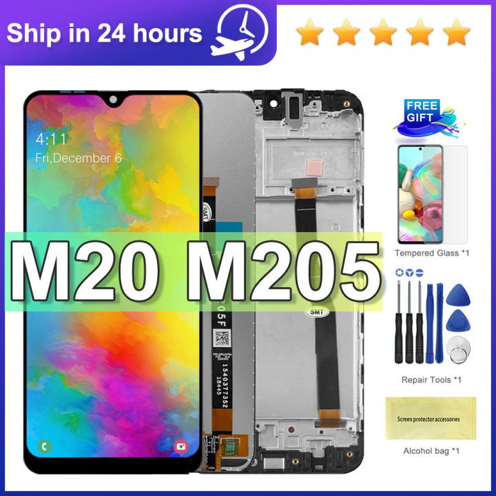 100% Tested For M20 LCD Touch Screen Digitizer Assembly For M20 M205 M205F LCD Display With Frame