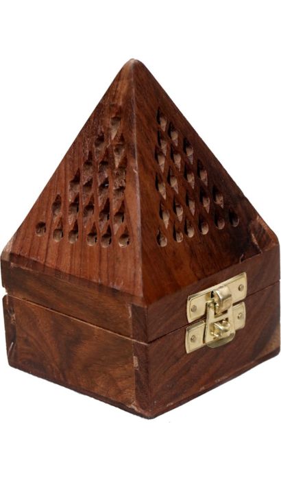 Wooden%20Bakhoor%20Cone%20Burner/Dhoop%20Batti%20Dan(Box).(Pyramid%20shape)Wooden%20incense%20Cone%20Box/Ash%20Catcher.%20-%20Image%203