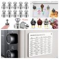 1pc Magnetic Kitchen Conversion Chart Stainless Steel 10 PCs Push Pin Magnets, Whiteboard Magnets.Chicken Magnet Refrigerator.