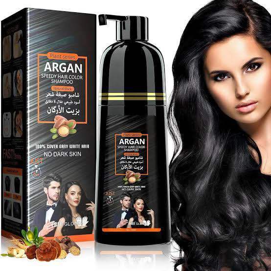 Dexe Argan Speedy Hair Color Shampoo Natural Black- 420ml (UK