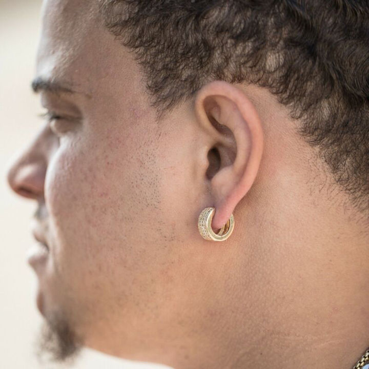 Huitan%20Small%20Round%20Hoop%20Earrings%20for%20Men/Women%20Shiny%20White%20Zirconia%20Simple%20Stylish%20Daily%20Wearable%20Earring%20Unisex%20Fashion%20Jewelry%20-%20Image%204