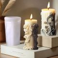 2025 3D Blooming Lily flower relief cylindrical candle silicone mold flower cylinder resin mould Blooming peony gypsum molds.