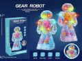 TOY KINGDOM Electric Transparent Gear Robot Toy for Kids with Multi Color Lights & Music,Battery Operated Intelligent Walking Robot Toy for Children. 